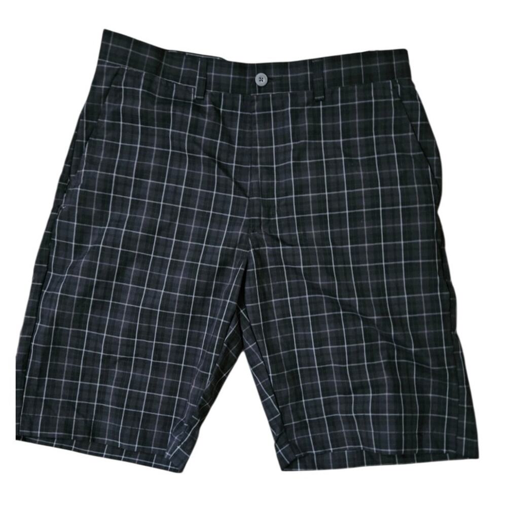 Ben Hogan Performance Golf Shorts NWT Charcoal Grey Plaid Moisture Wicking Sz 30